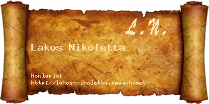 Lakos Nikoletta névjegykártya