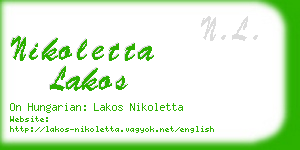 nikoletta lakos business card